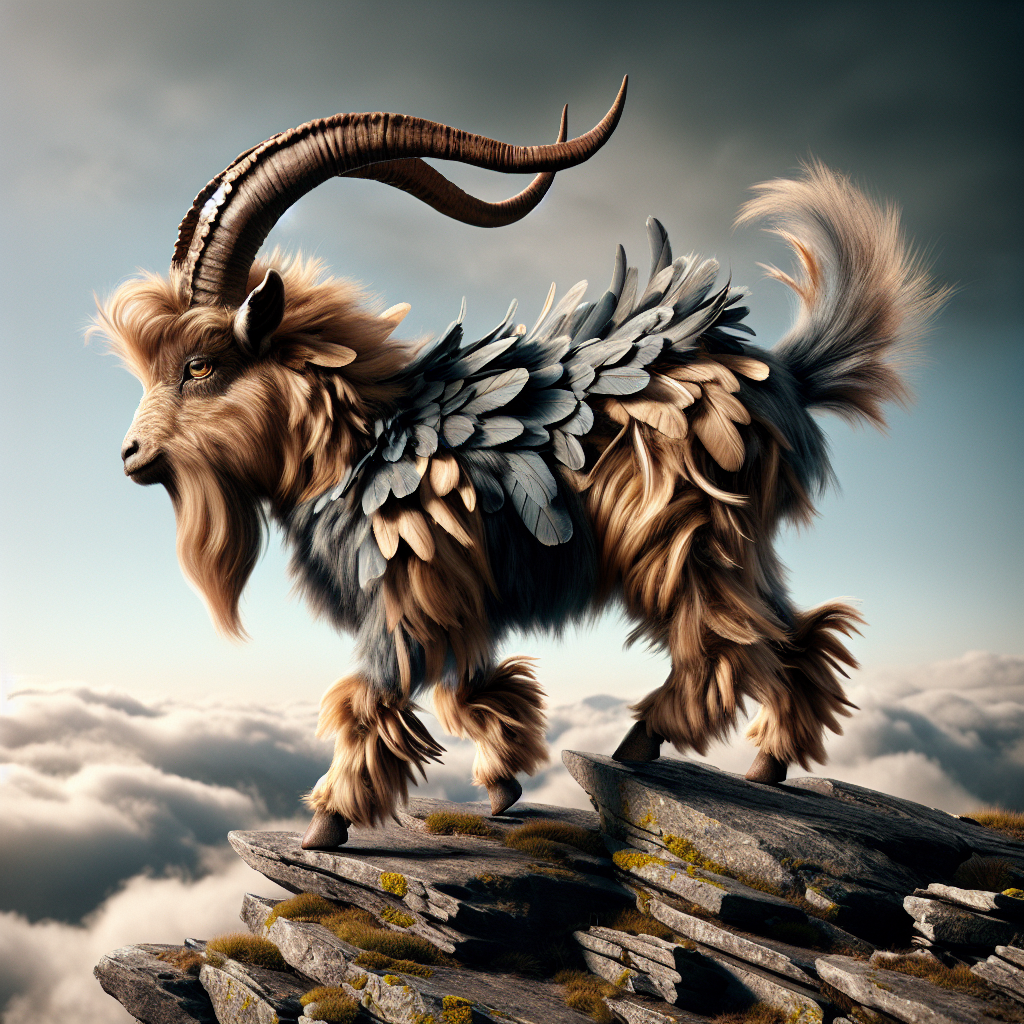 Chickgoat, an AI-generated hybrid of Chicken and Goat