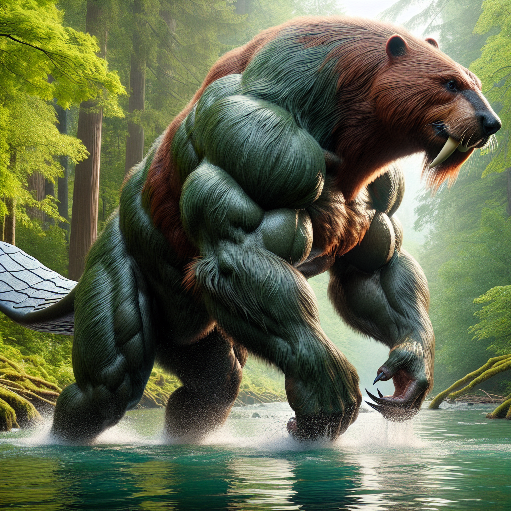 Beavear, an AI-generated hybrid of Bear and Beaver