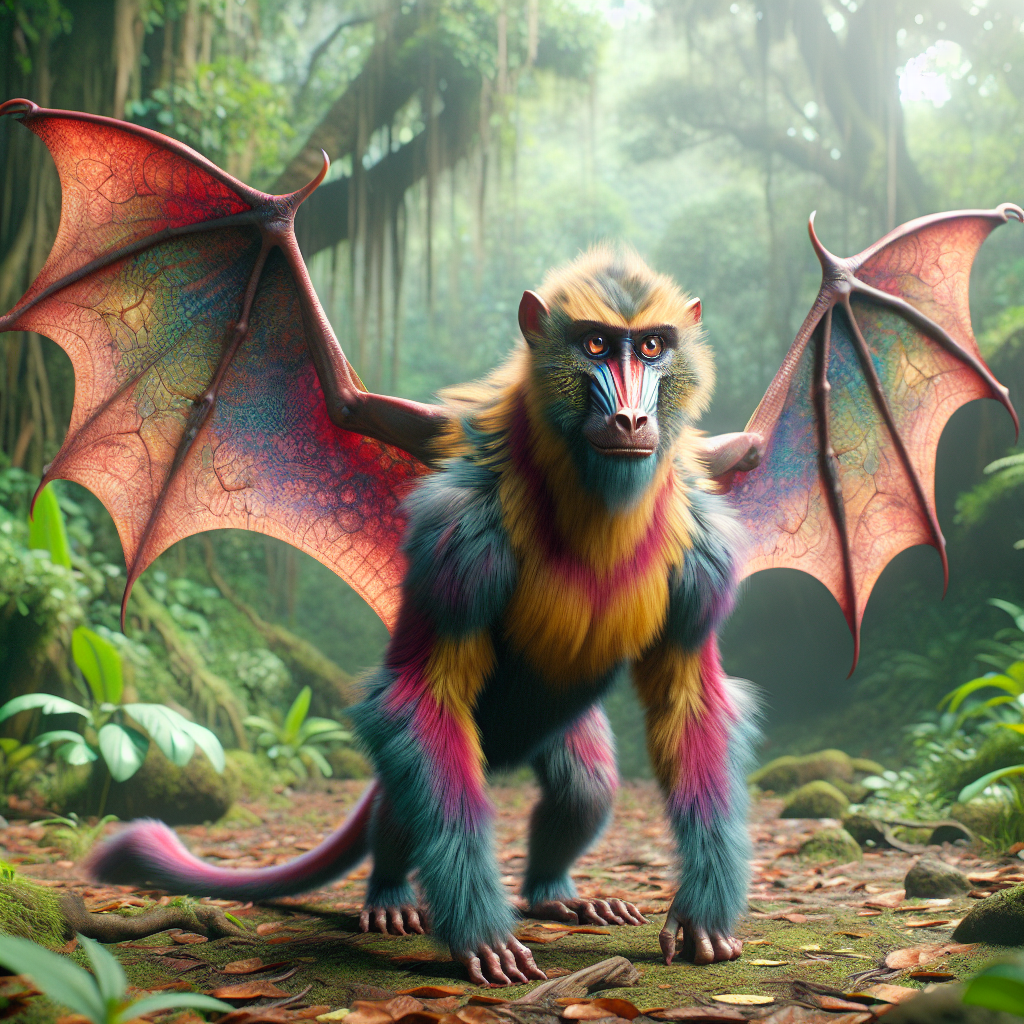Babatt, an AI-generated hybrid of Baboon and Bat