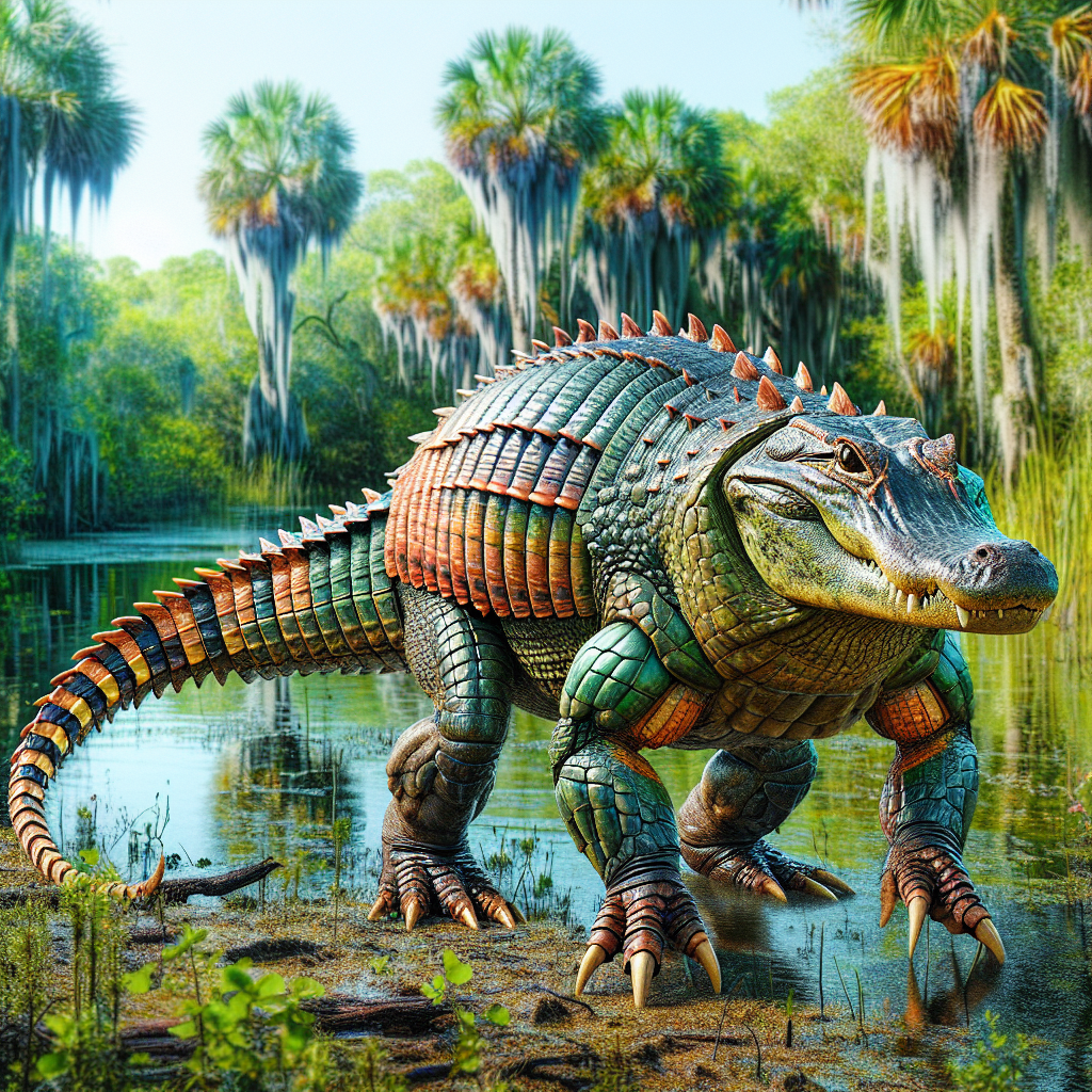 Allamirillo, an AI-generated hybrid of Alligator and Armadillo