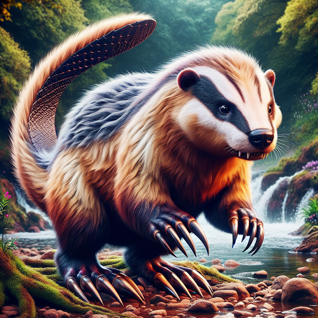 Beadger, an AI-generated hybrid of Beaver and Badger