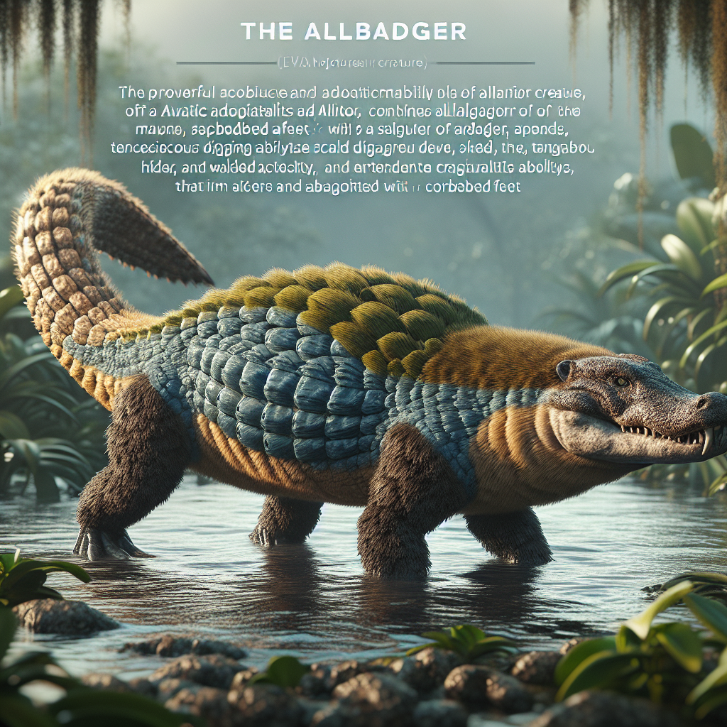 Allibadger, an AI-generated hybrid of Alligator and Badger