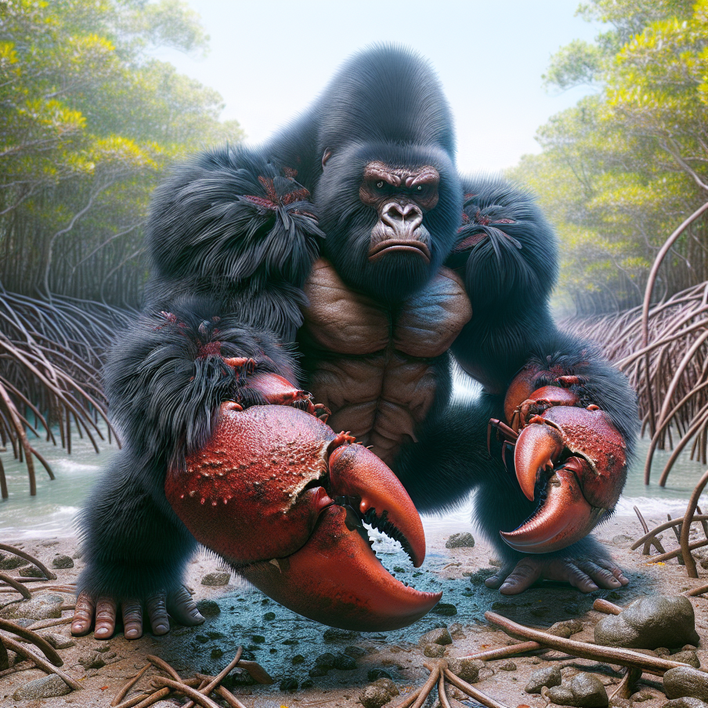 Gorillab, an AI-generated hybrid of Gorilla and Crab