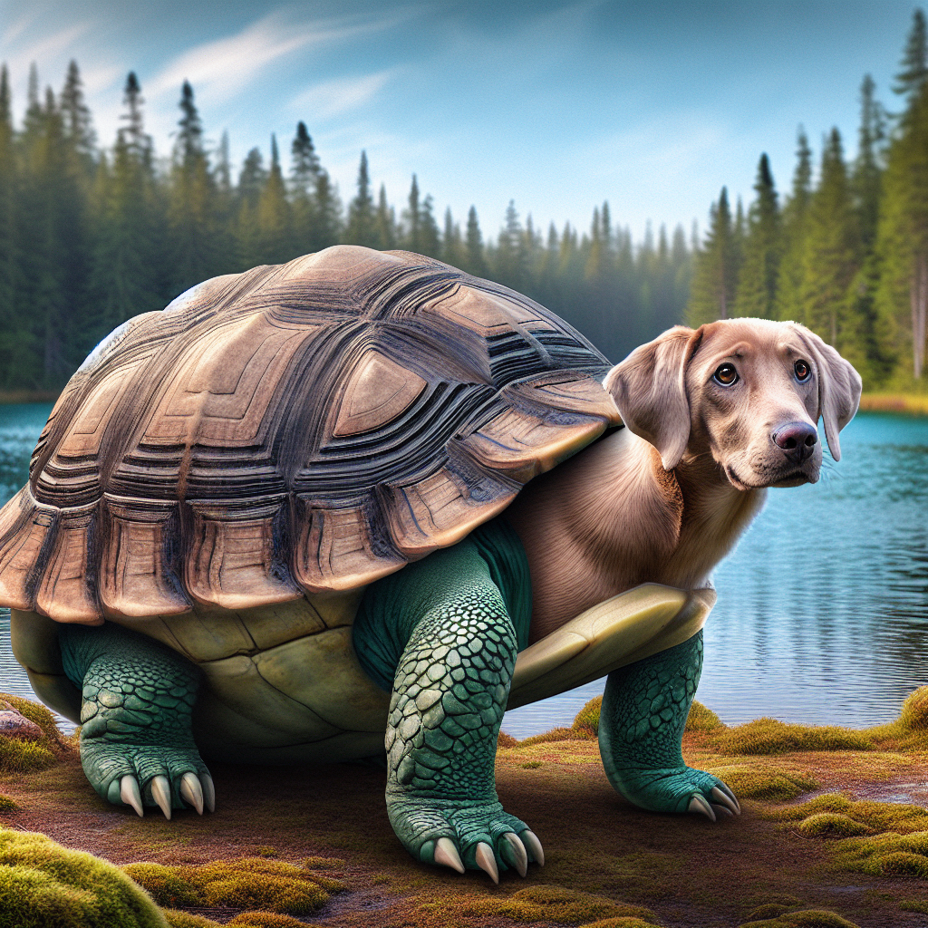 Turtledog, an AI-generated hybrid of Turtle and Dog