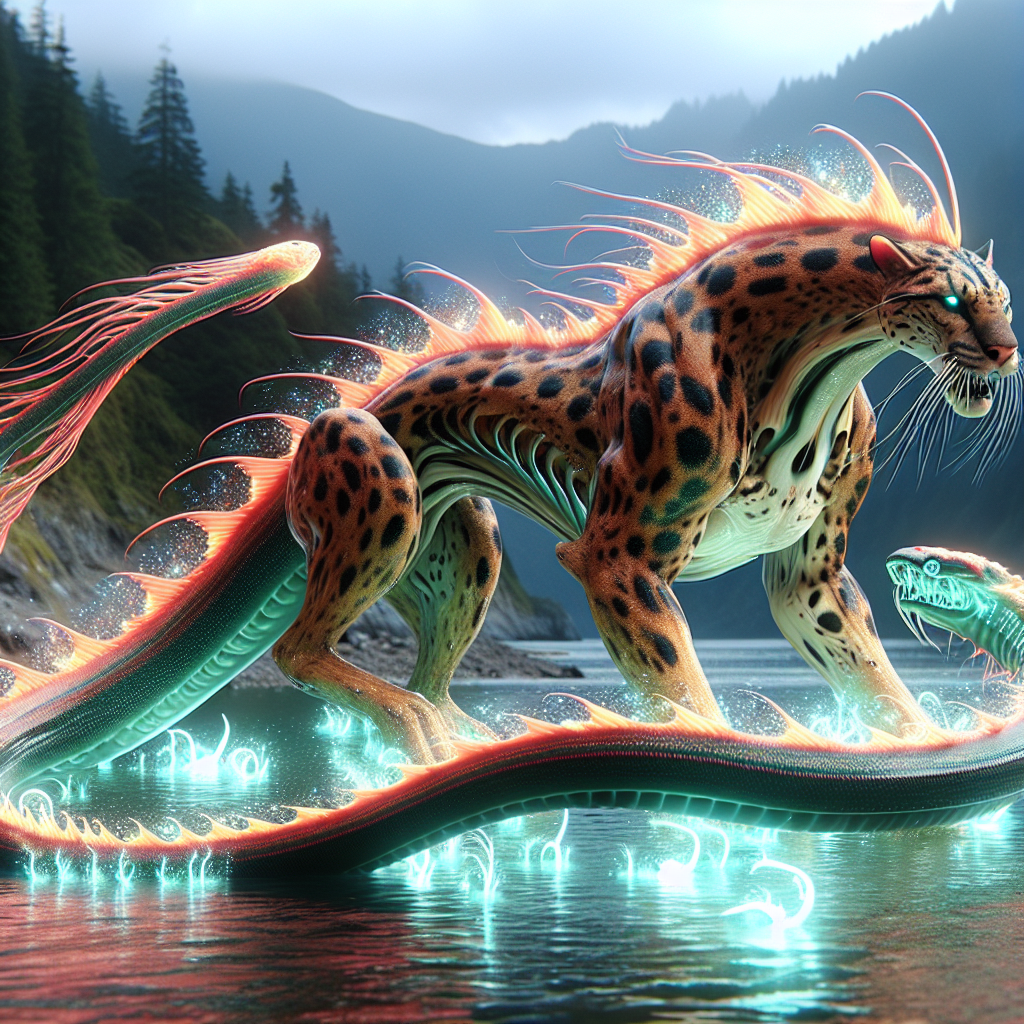 Cougel, an AI-generated hybrid of Cougar and Eel