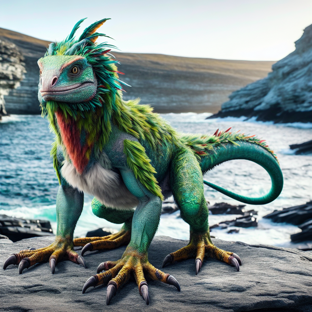 Iguapenguin, an AI-generated hybrid of Iguana and Penguin