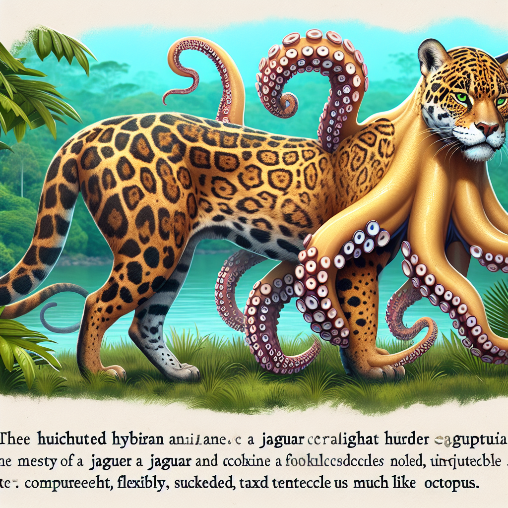 Jaguptus, an AI-generated hybrid of Jaguar and Octopus
