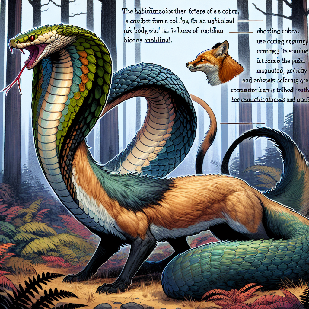 Cobrfox, an AI-generated hybrid of Cobra and Fox