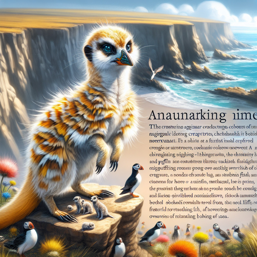 Meerkuffin, an AI-generated hybrid of Meerkat and Puffin
