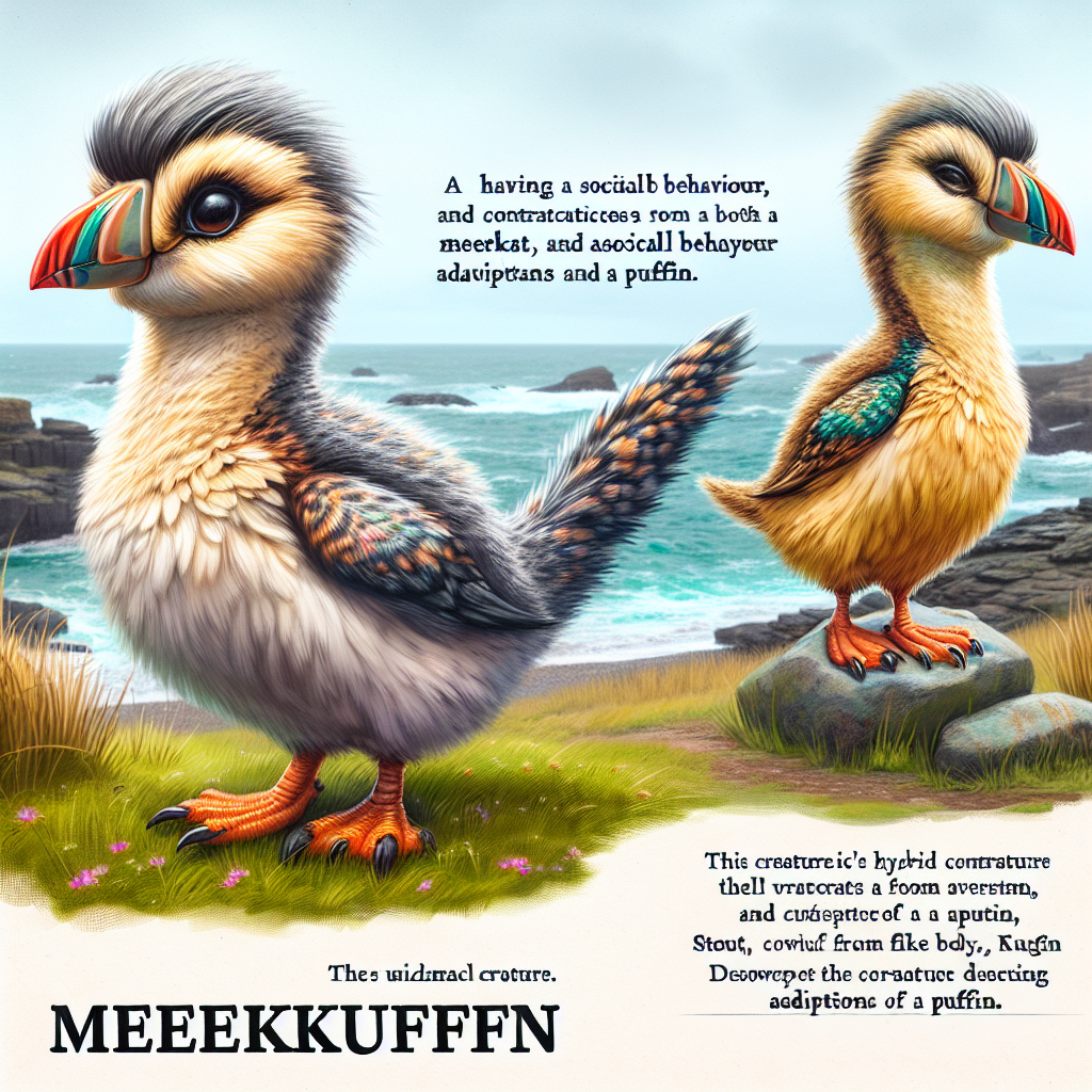 Meerkuffin, an AI-generated hybrid of Meerkat and Puffin
