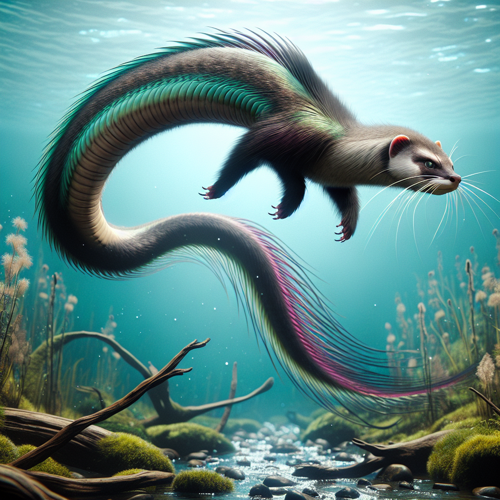 Eelret, an AI-generated hybrid of Eel and Ferret