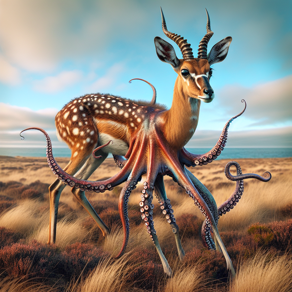 Antlopus, an AI-generated hybrid of Antelope and Octopus