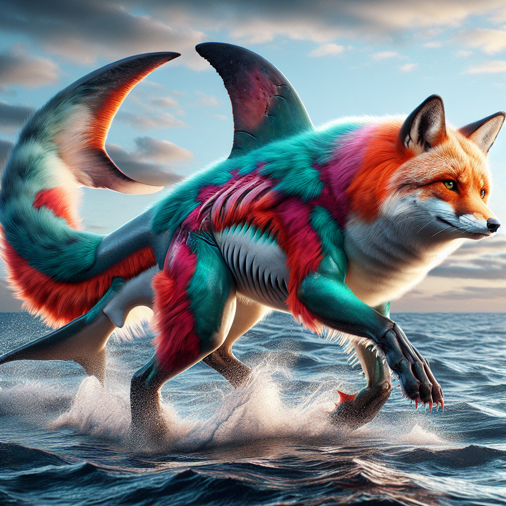 Foxshark, an AI-generated hybrid of Fox and Shark