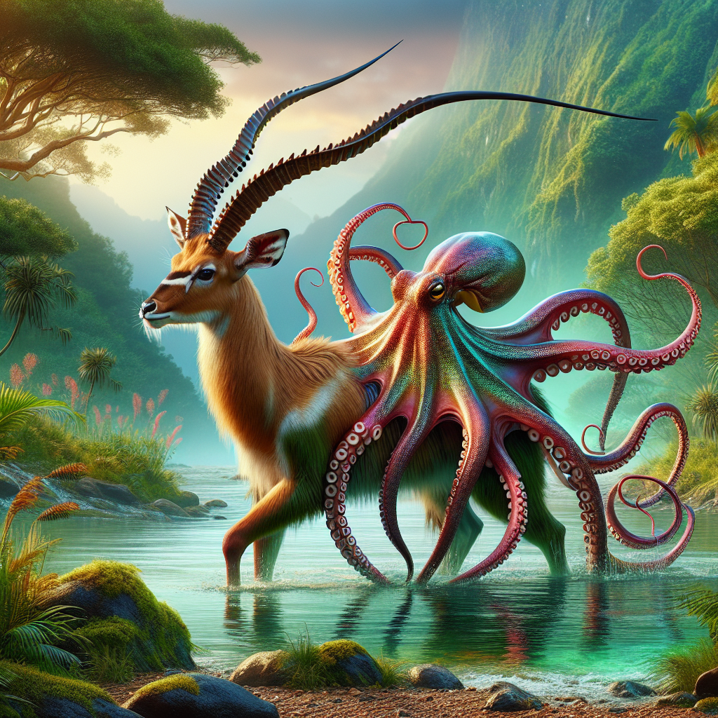 Antlopus, an AI-generated hybrid of Antelope and Octopus