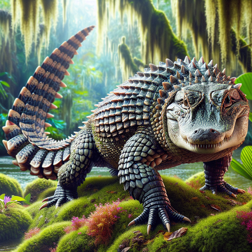 Allamillo, an AI-generated hybrid of Alligator and Armadillo