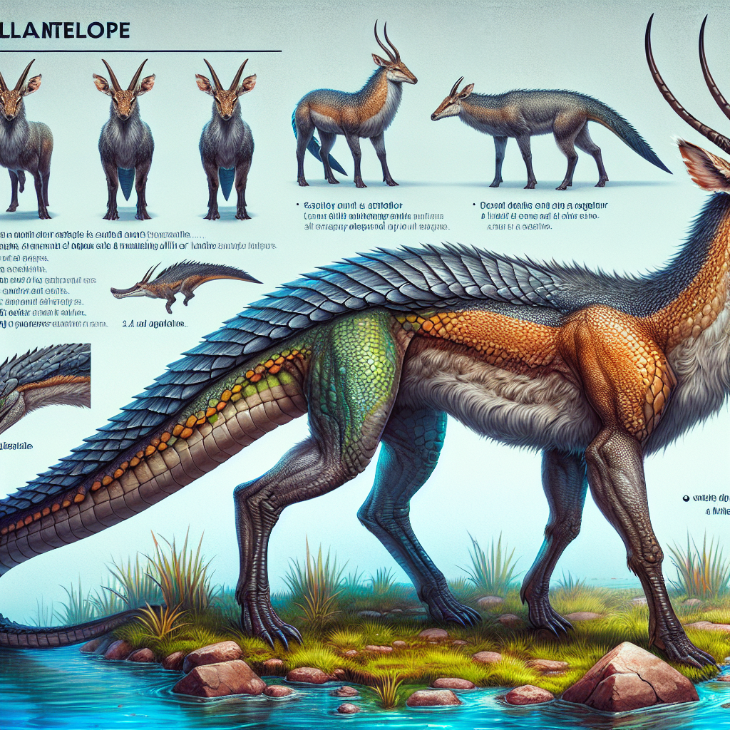 Allantelope, an AI-generated hybrid of Alligator and Antelope