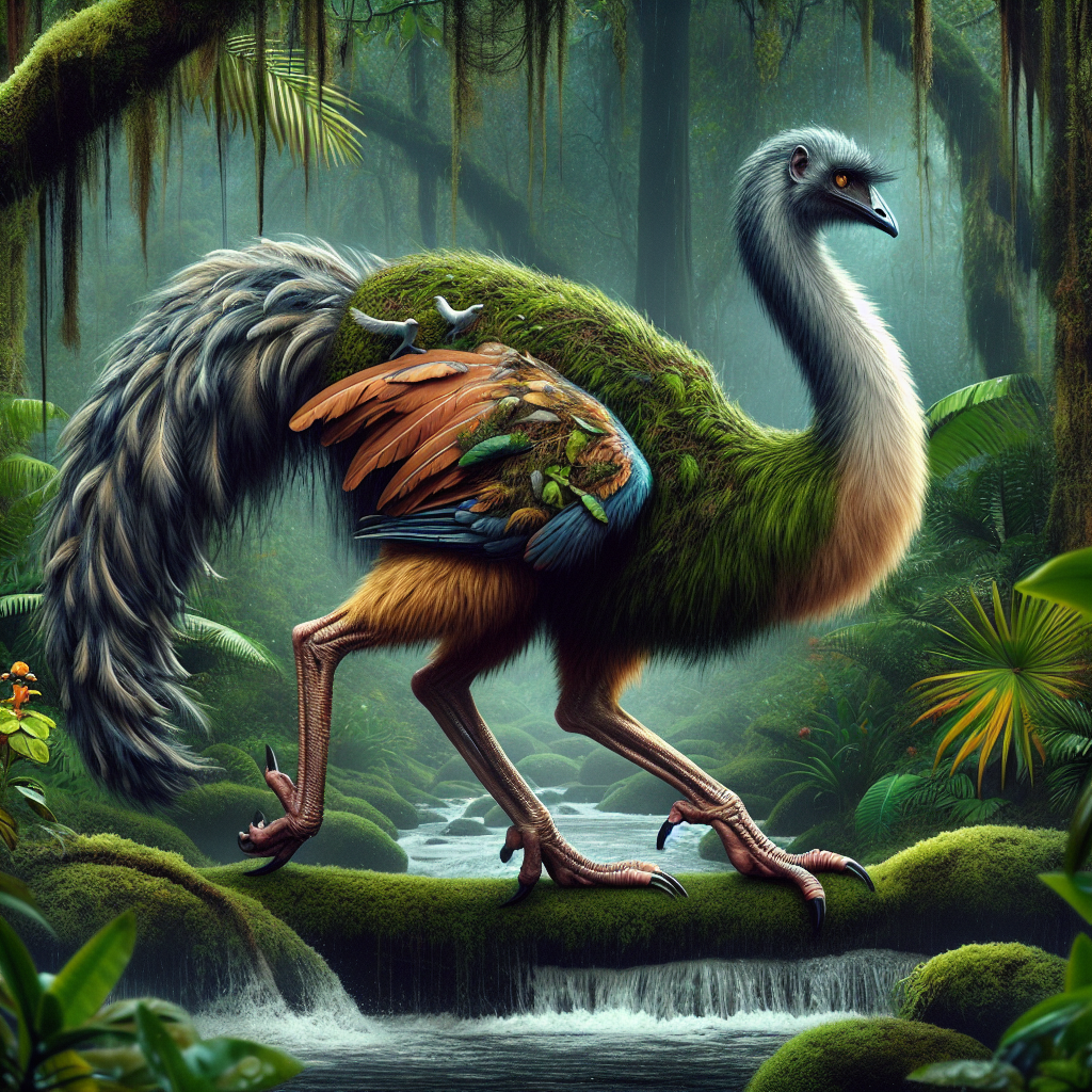 Monkstrich, an AI-generated hybrid of Monkey and Ostrich
