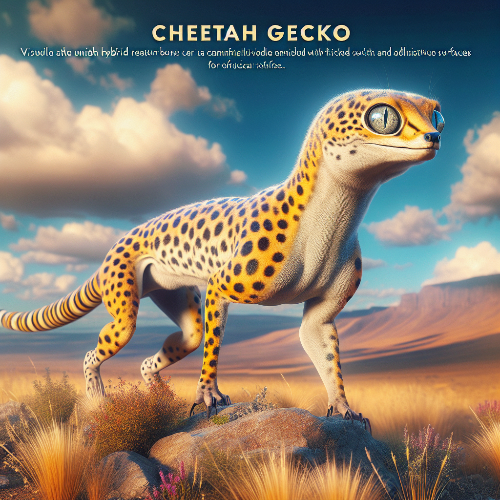Cheetahgecko, an AI-generated hybrid of Cheetah and Gecko