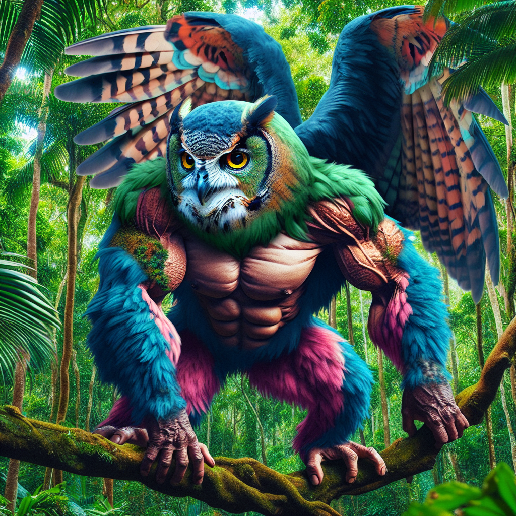 Gorowl, an AI-generated hybrid of Gorilla and Owl