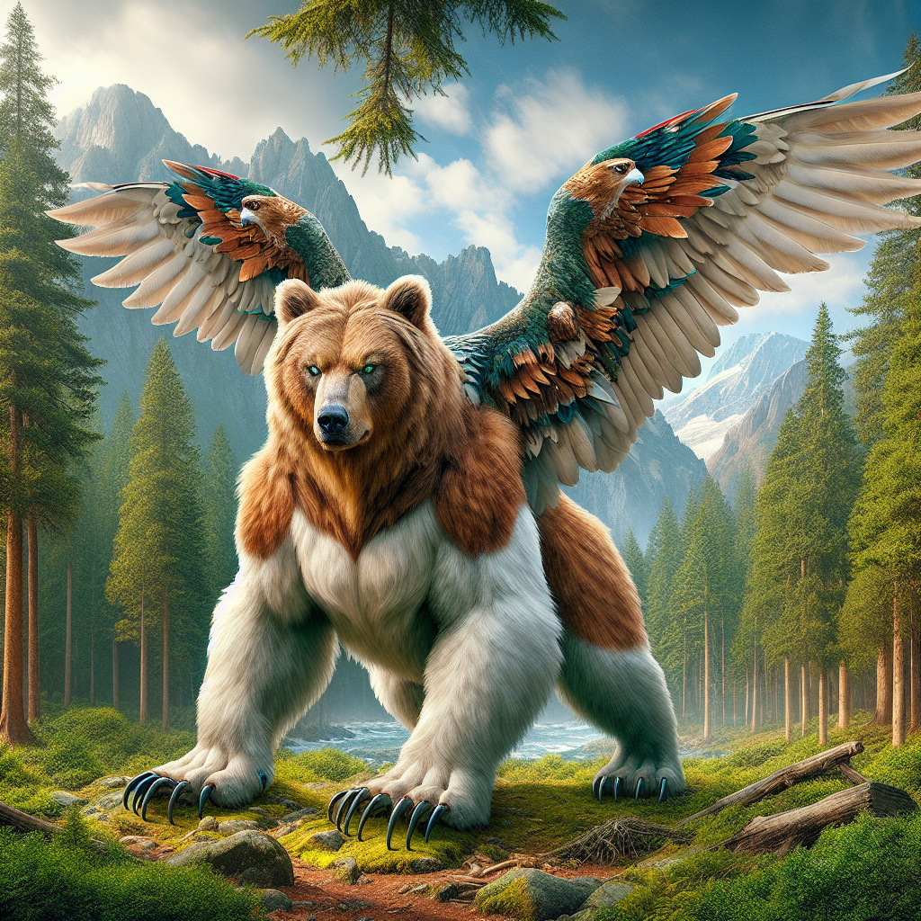 Bearcalon, an AI-generated hybrid of Bear and Falcon