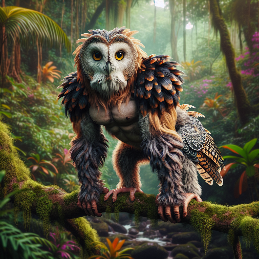 Gorowl, an AI-generated hybrid of Gorilla and Owl