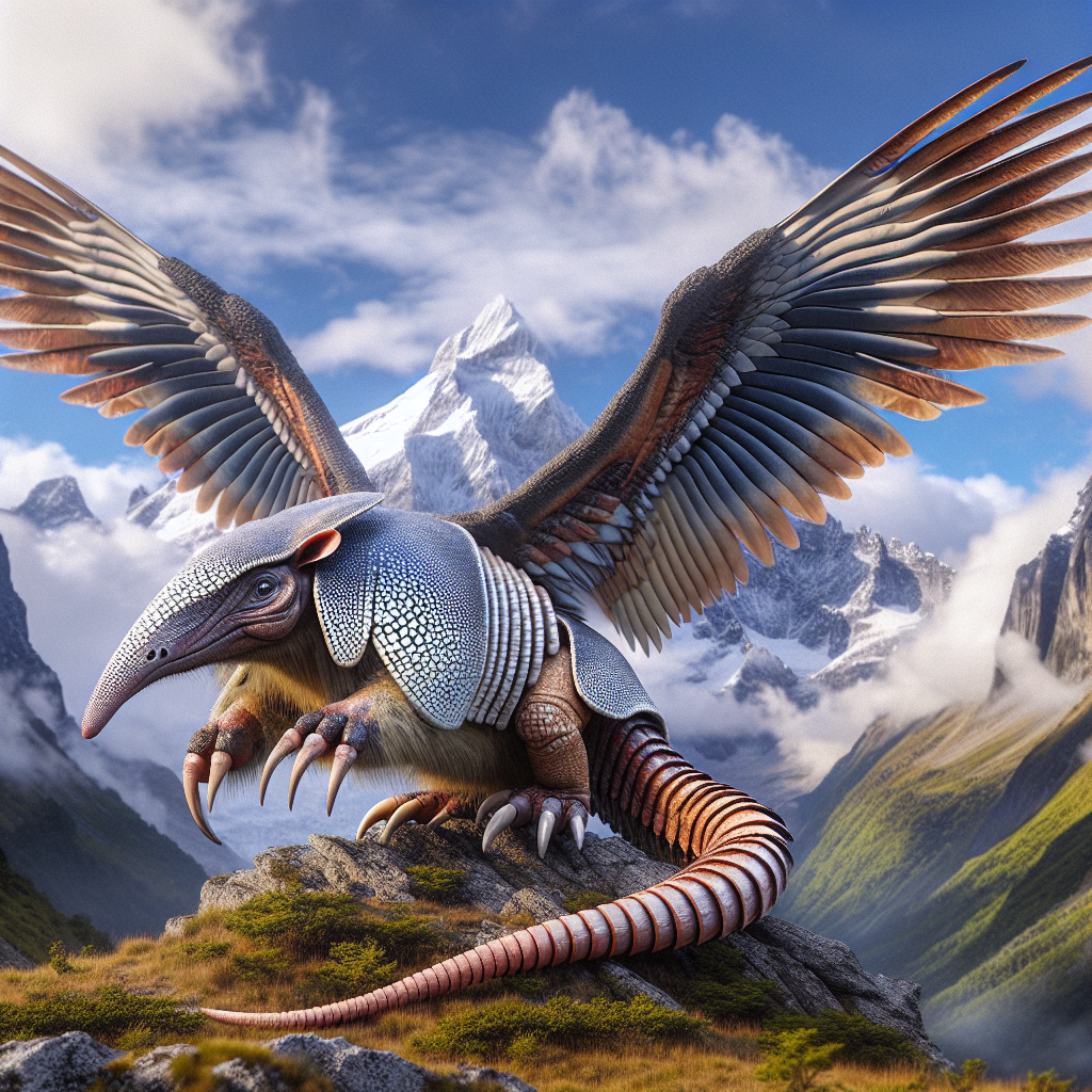 Armadondor, an AI-generated hybrid of Armadillo and Condor