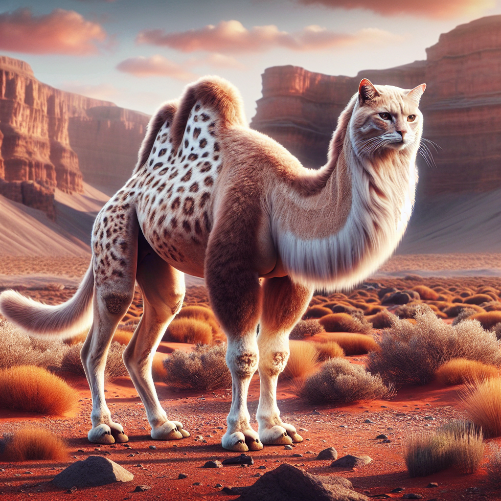 Camecat, an AI-generated hybrid of Camel and Cat
