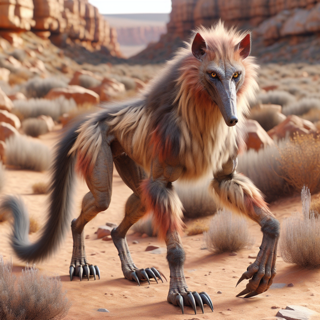 Cybaboon, an AI-generated hybrid of Baboon and Coyote