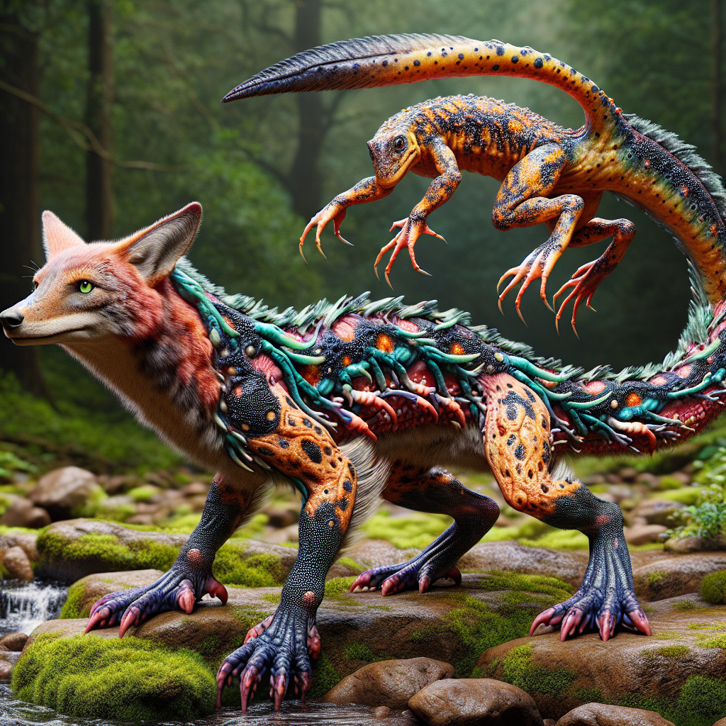 CoyoteNewt, an AI-generated hybrid of Coyote and Newt