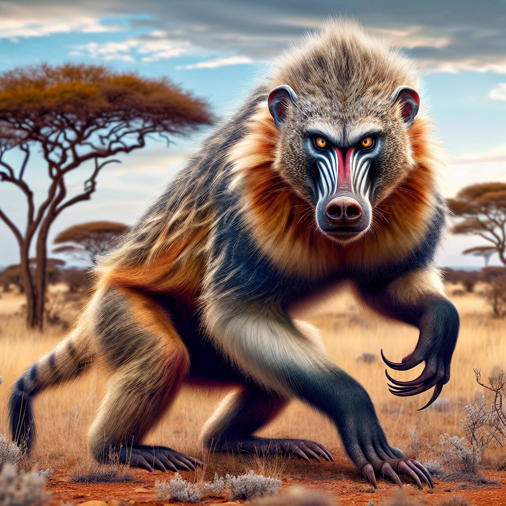 Babagger, an AI-generated hybrid of Baboon and Badger