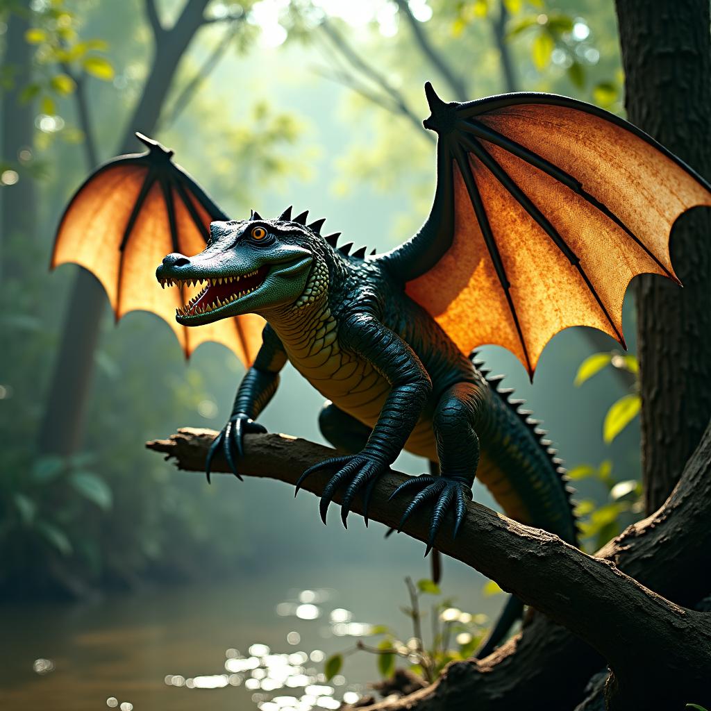 Gatorbat, an AI-generated hybrid of Alligator and Bat