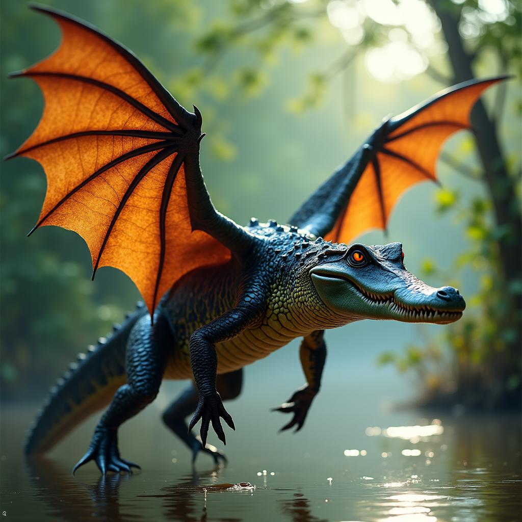 Gatorbat, an AI-generated hybrid of Alligator and Bat
