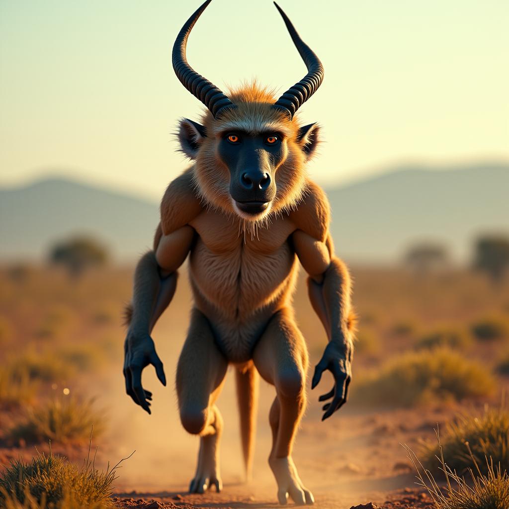 Baboantelope, an AI-generated hybrid of Baboon and Antelope