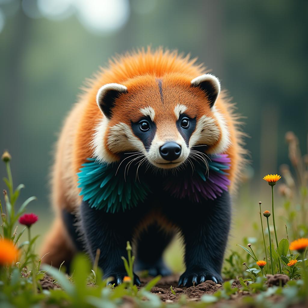 Badgerpillar, an AI-generated hybrid of Badger and Caterpillar