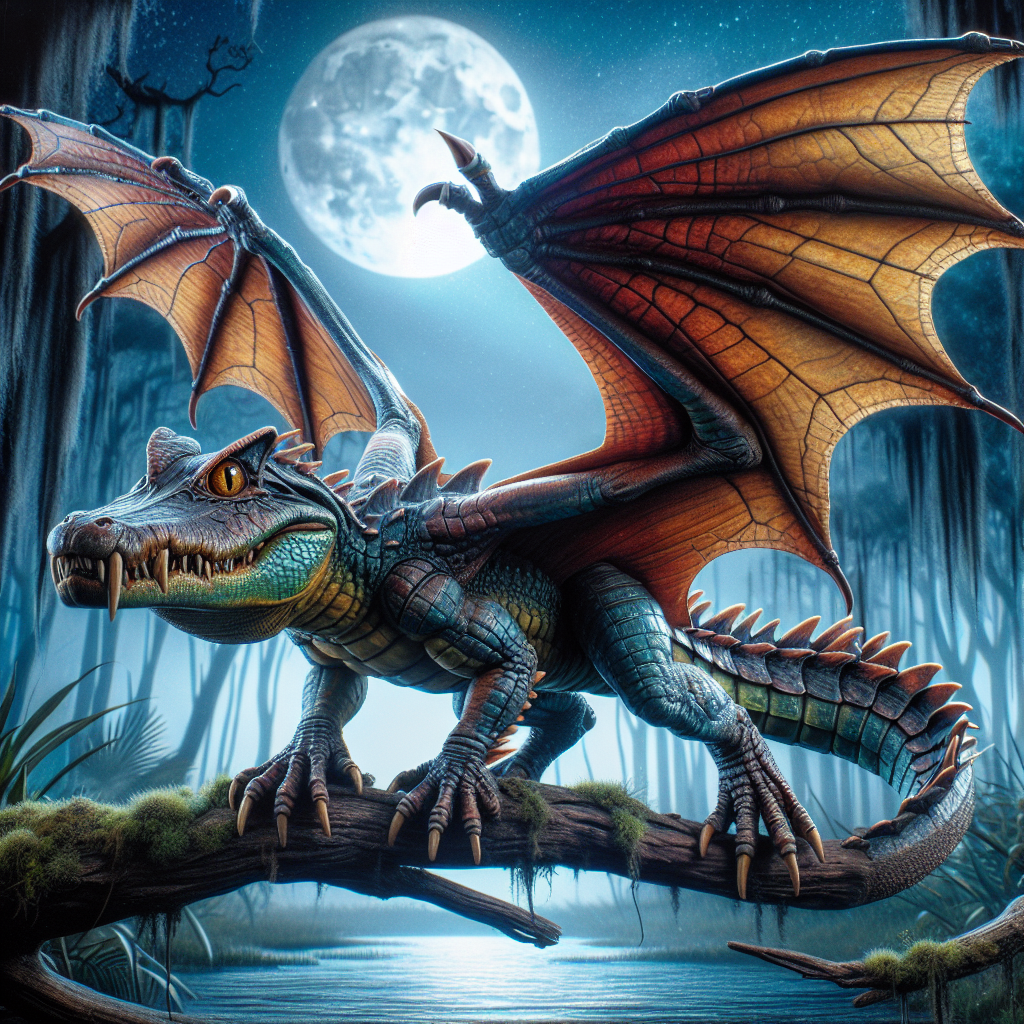 Allibat, an AI-generated hybrid of Alligator and Bat