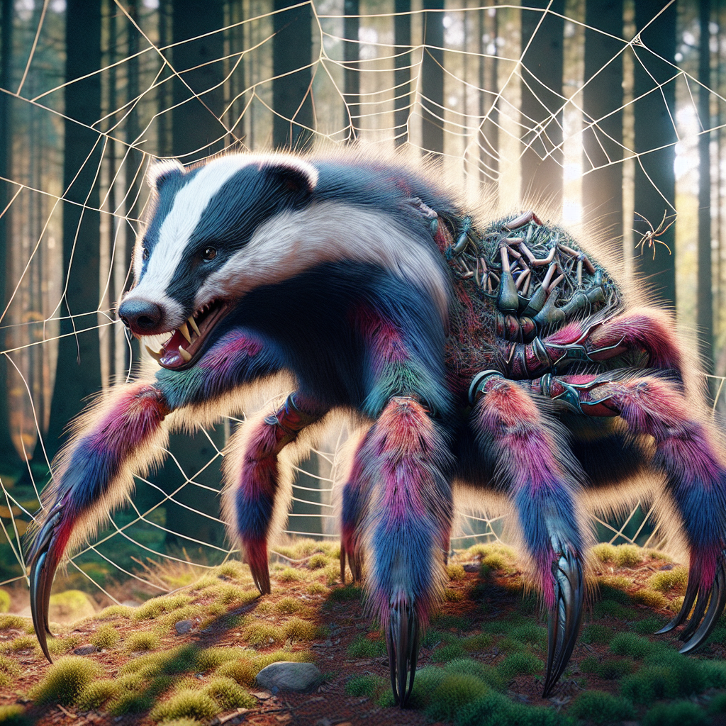 Spidger, an AI-generated hybrid of Spider and Badger