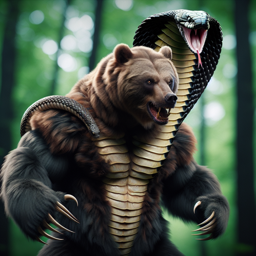 Bearbra, an AI-generated hybrid of Bear and Cobra