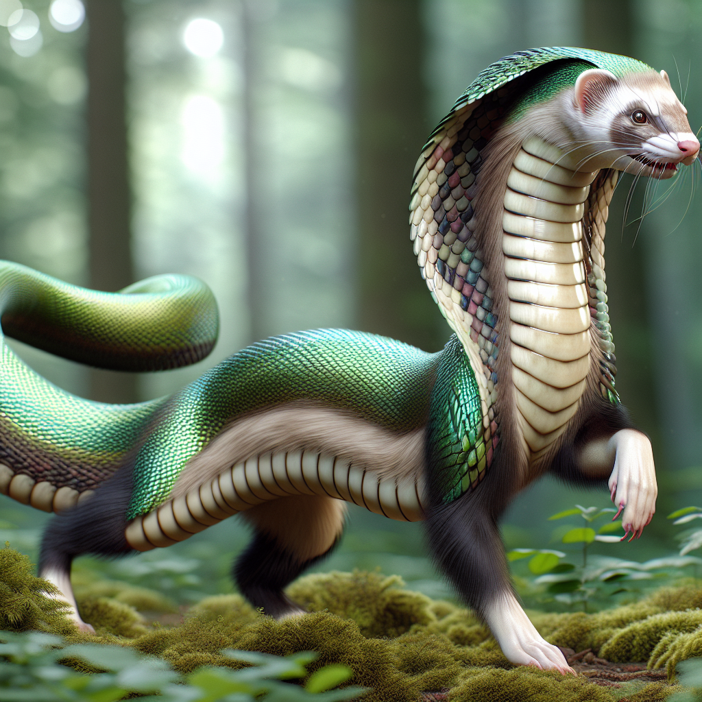 Coberret, an AI-generated hybrid of Cobra and Ferret