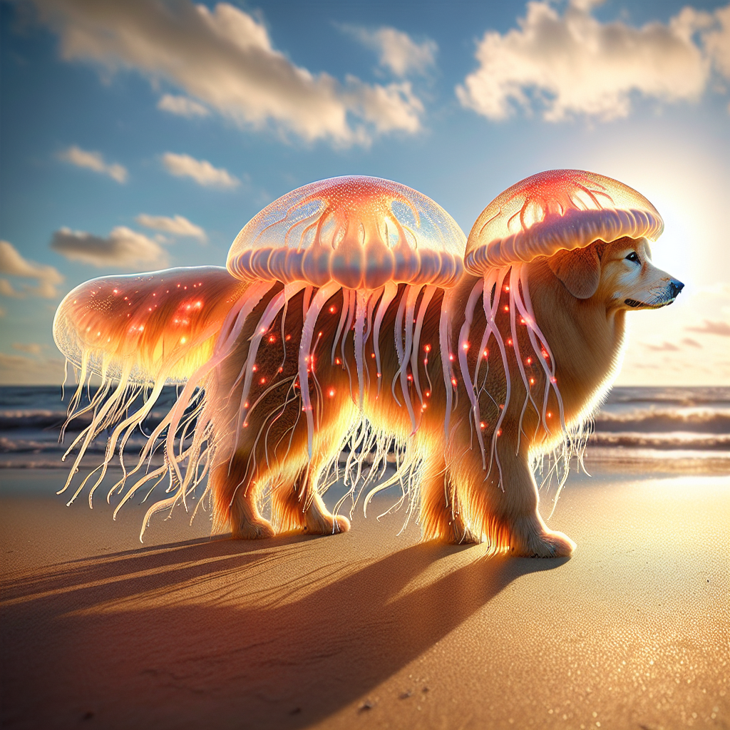 Jellydog, an AI-generated hybrid of Jellyfish and Dog
