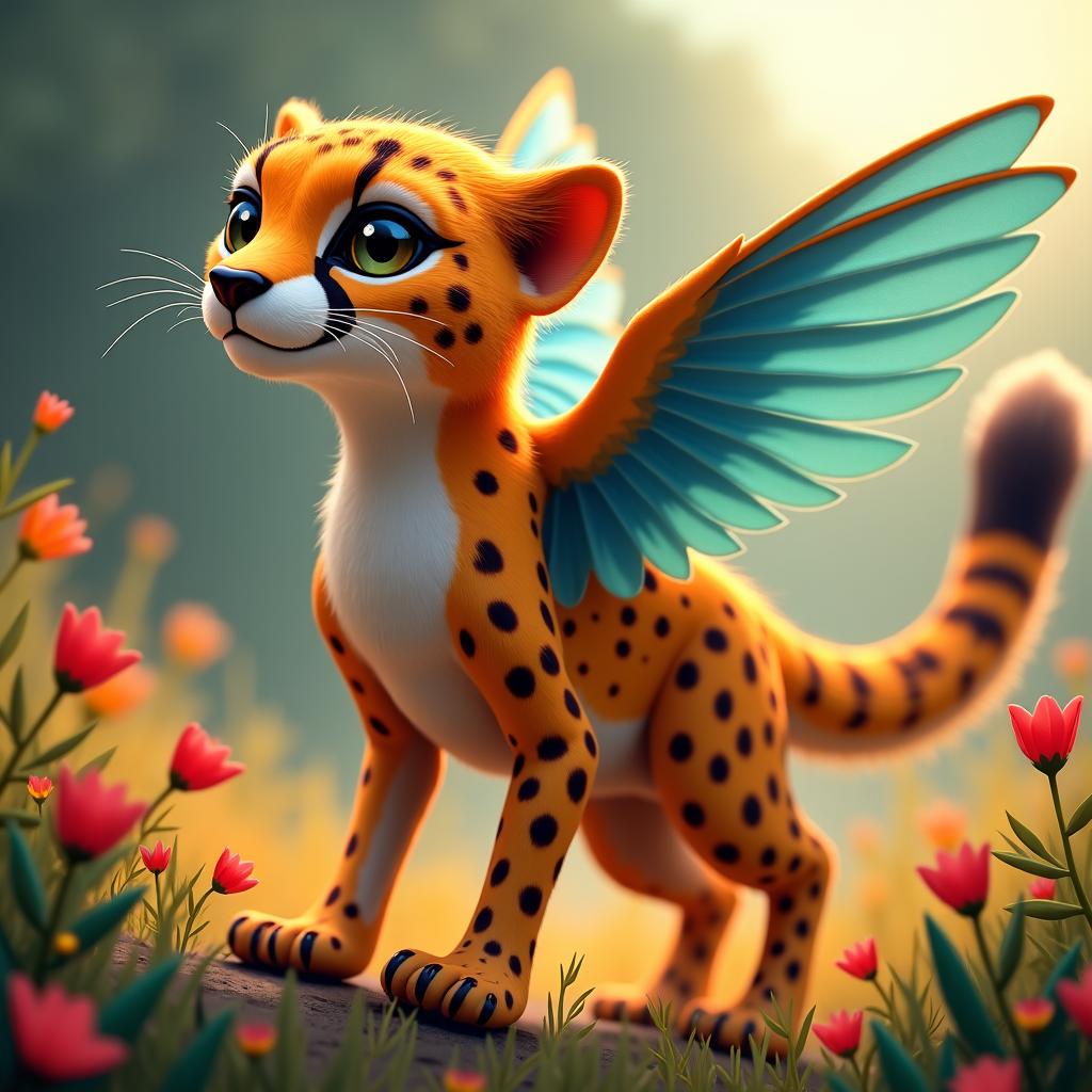Cheetahbird, an AI-generated hybrid of Cheetah and Hummingbird