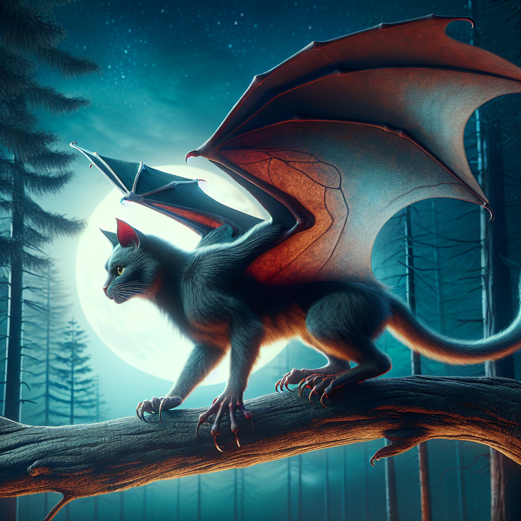 Batcat, an AI-generated hybrid of Bat and Cat