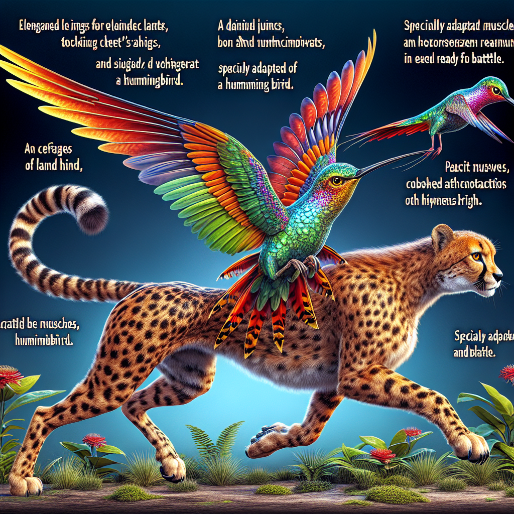 Cheetahbird, an AI-generated hybrid of Cheetah and Hummingbird