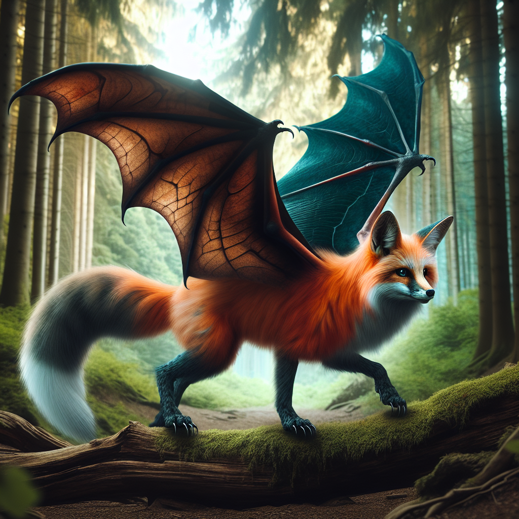 Foxybat, an AI-generated hybrid of Fox and Bat