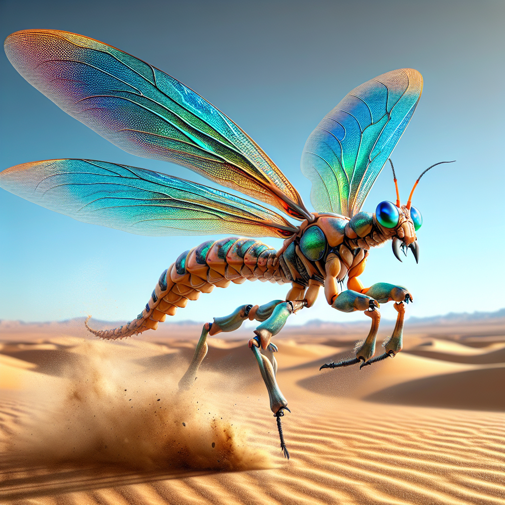 Camelfly, an AI-generated hybrid of Camel and Dragonfly