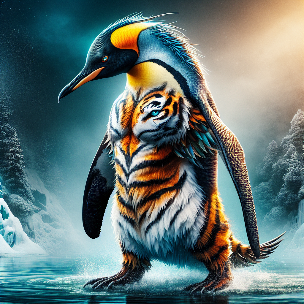 Penguiger, an AI-generated hybrid of Penguin and Tiger