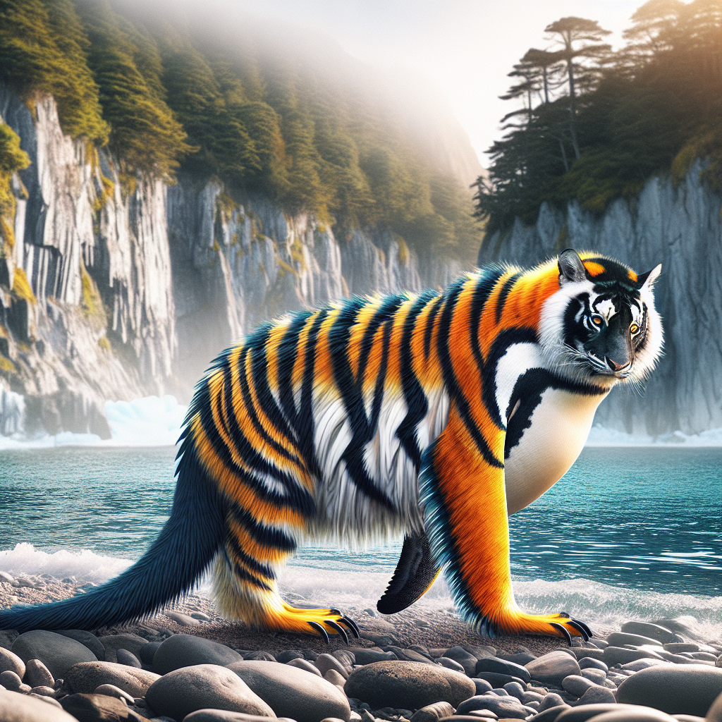 Penguiger, an AI-generated hybrid of Penguin and Tiger