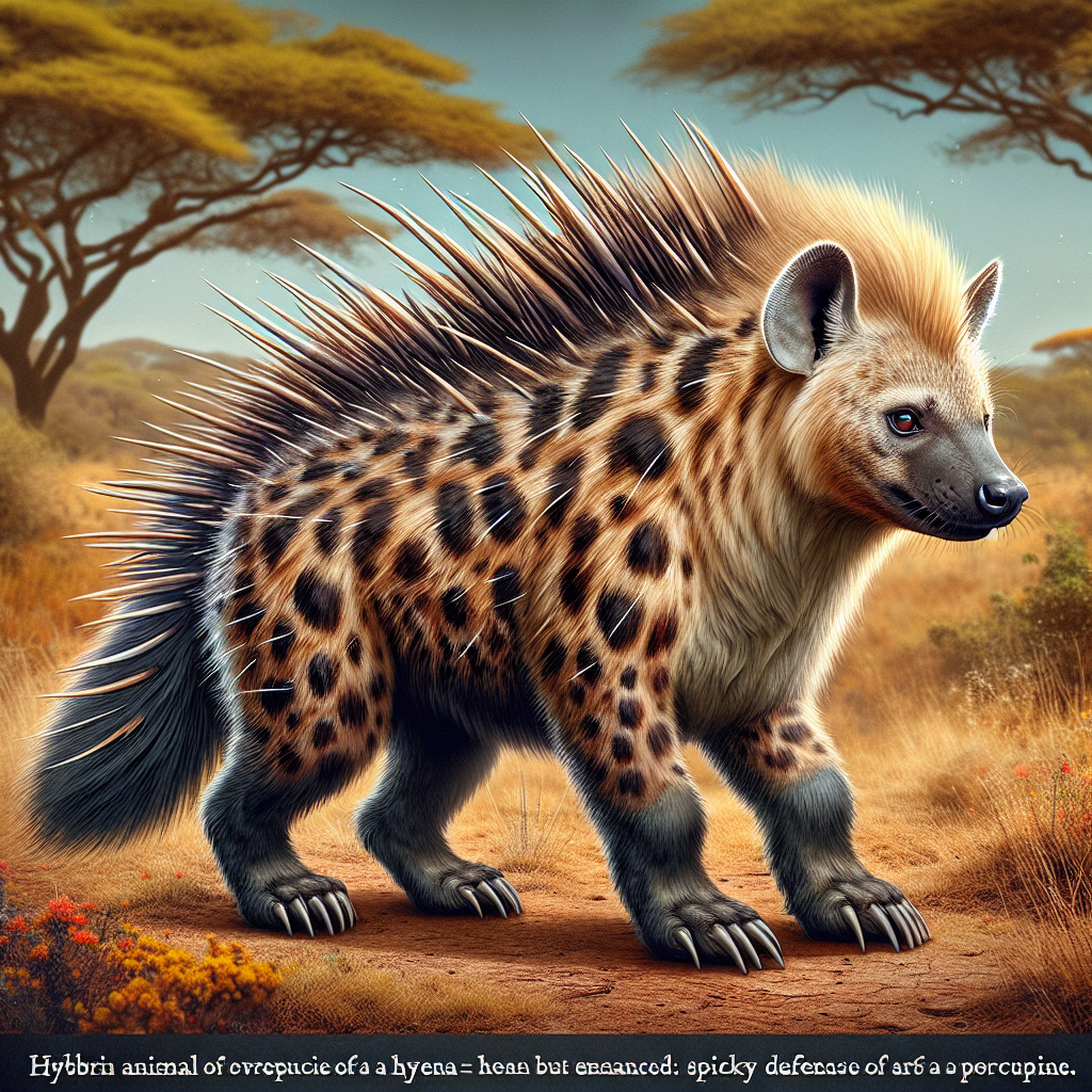 Porcuhena, an AI-generated hybrid of Hyena and Porcupine