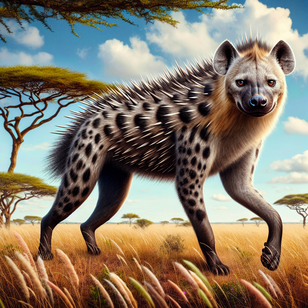 Hyporcupine, an AI-generated hybrid of Hyena and Porcupine