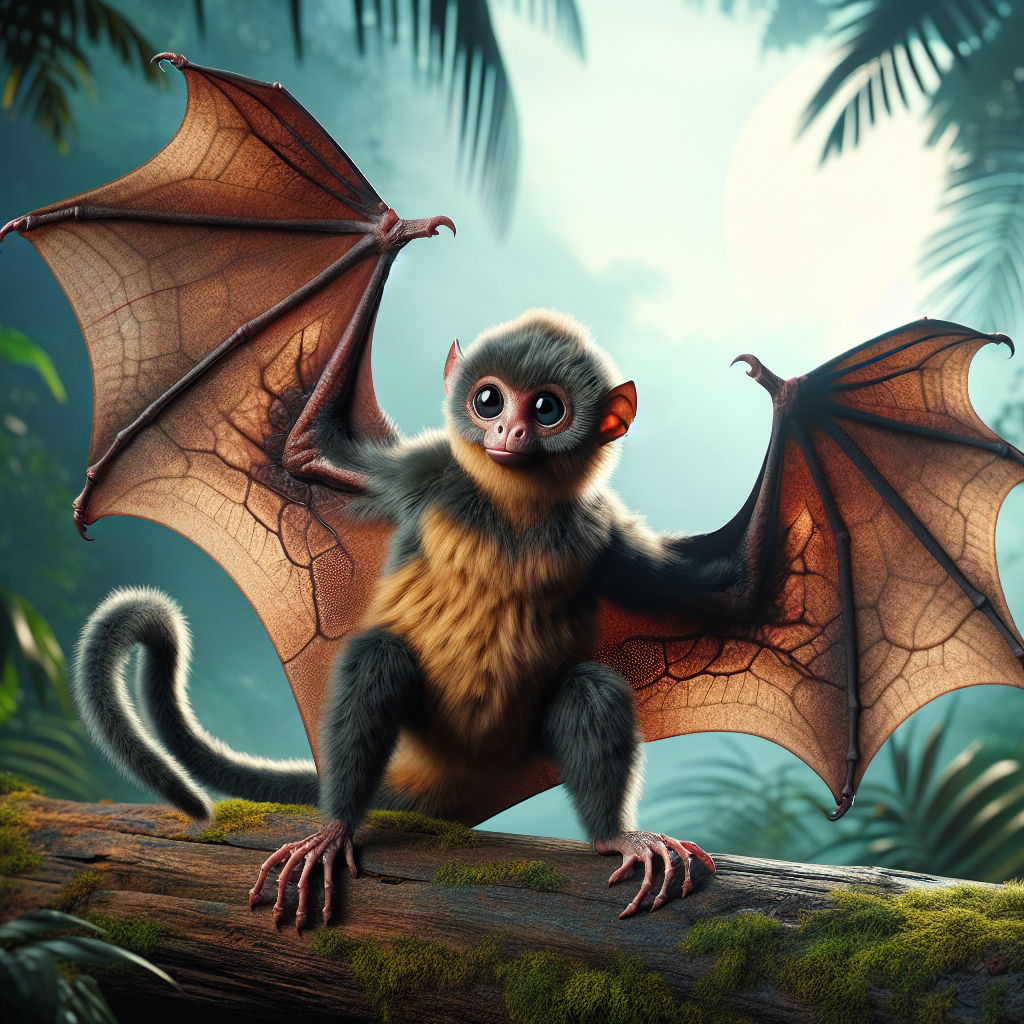 Monkbat, an AI-generated hybrid of Monkey and Bat