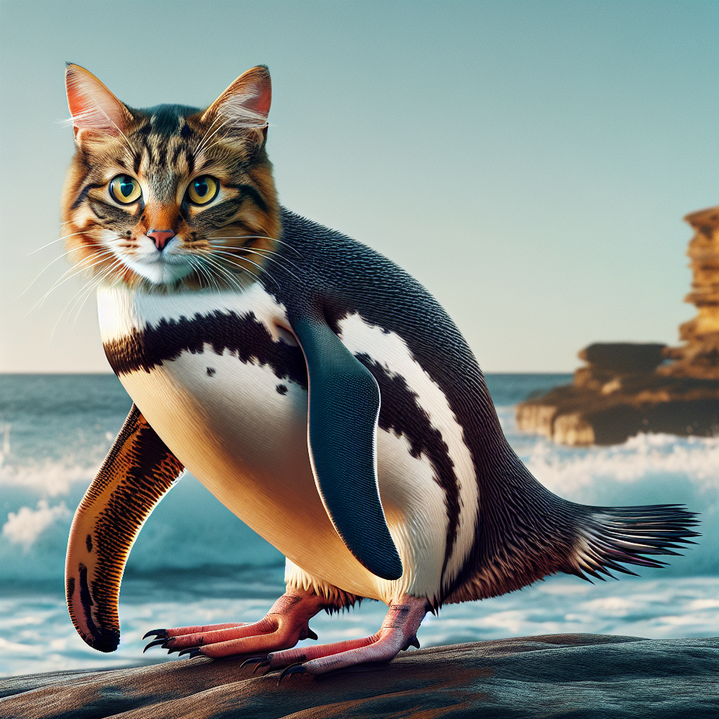 Purrguin, an AI-generated hybrid of Cat and Penguin
